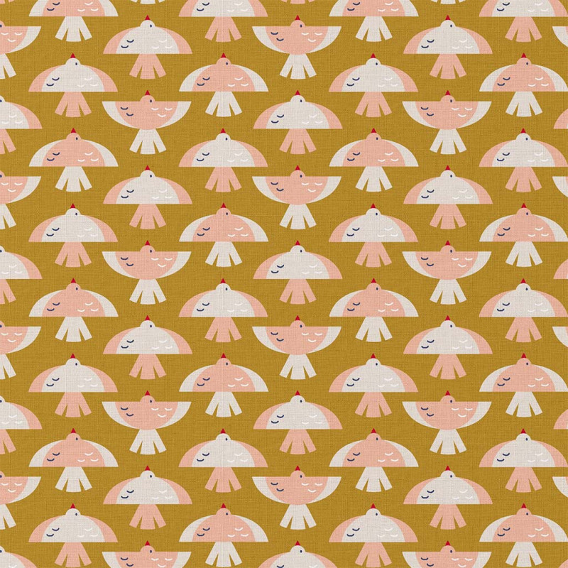 Printed Cotton OIBI Yellow / Pink
